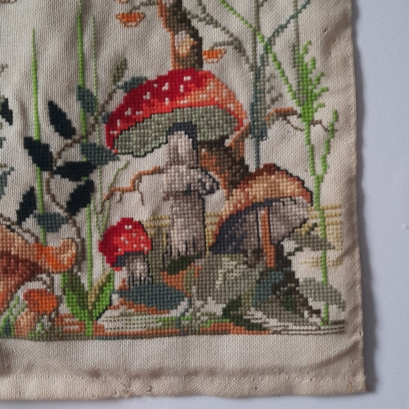 Sold on Depop Vintage cross stitch mushroom wall - Picture 5 of 11